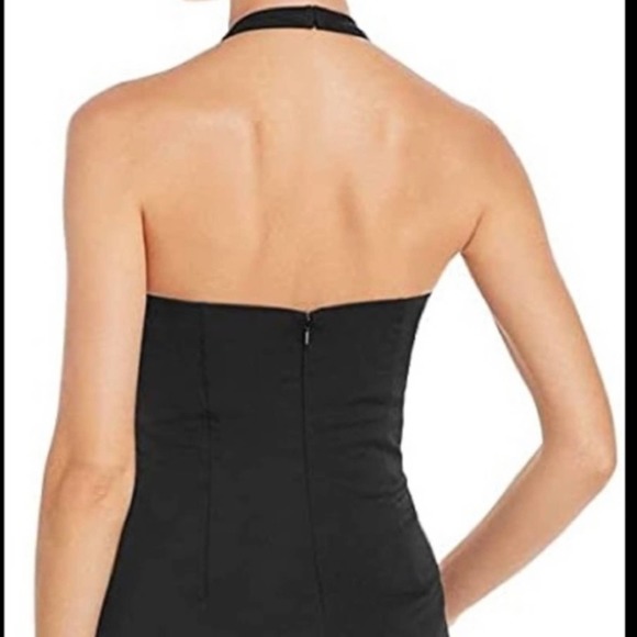 New Aidan Mattox Halter Neck Draped Gown In Black NWT Black size 8 - Picture 3 of 16